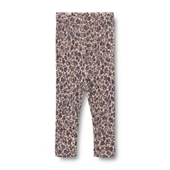 Wheat wool leggings - Purple flowers